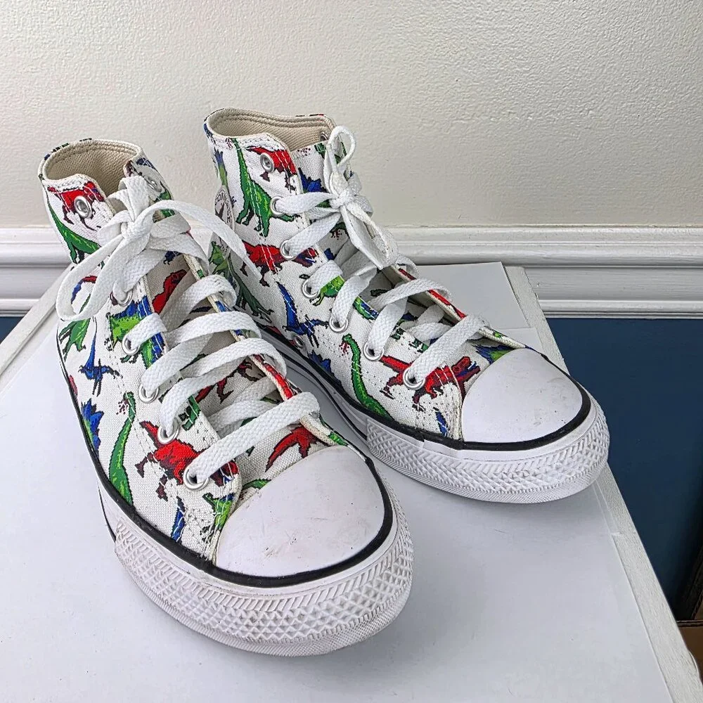 Converse All Star Chuck Taylor Youth Dinosaur Size 3 Sneakers
